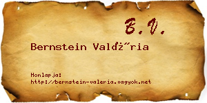 Bernstein Valéria névjegykártya